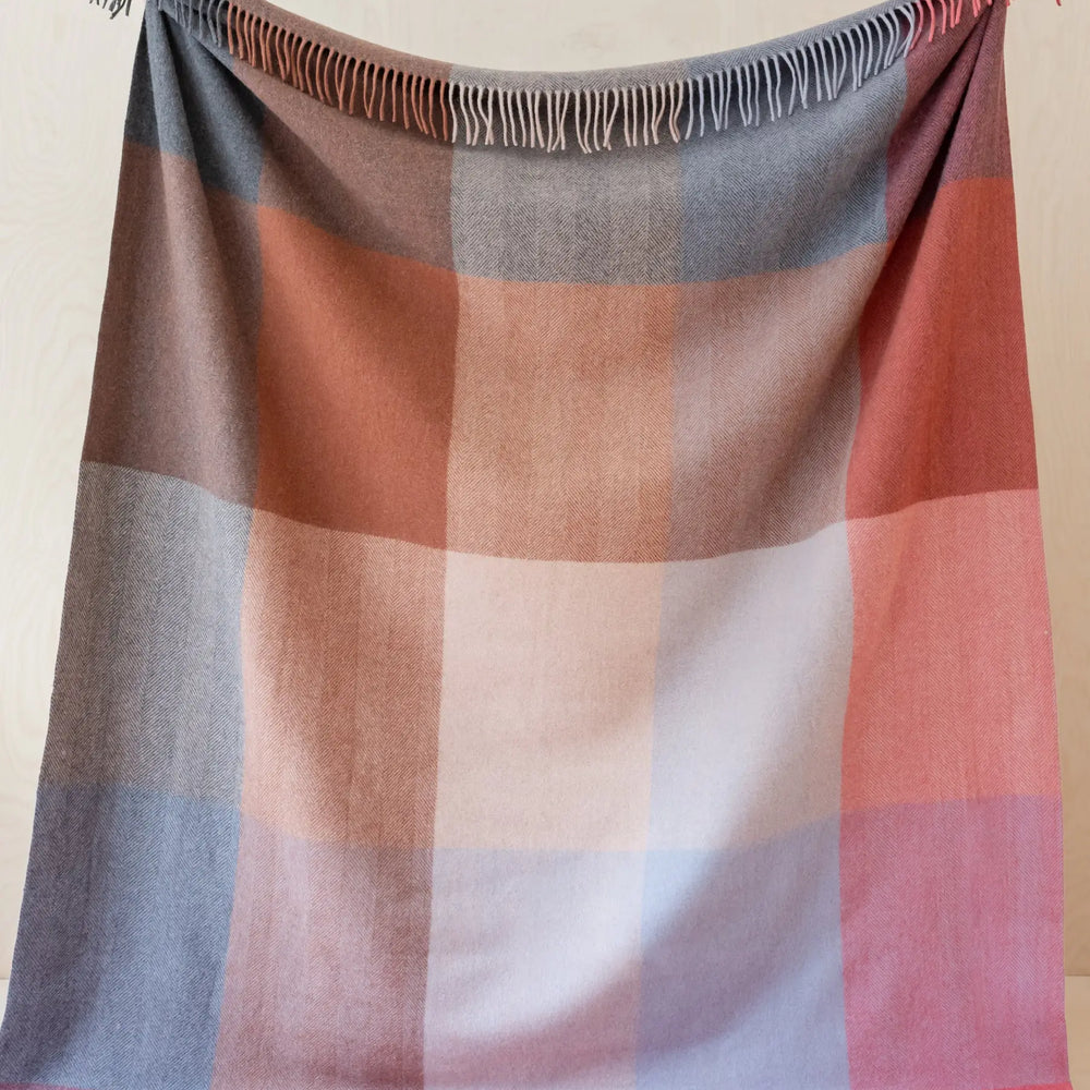 Orange Herringbone Wool Blanket TartanBlanketCo