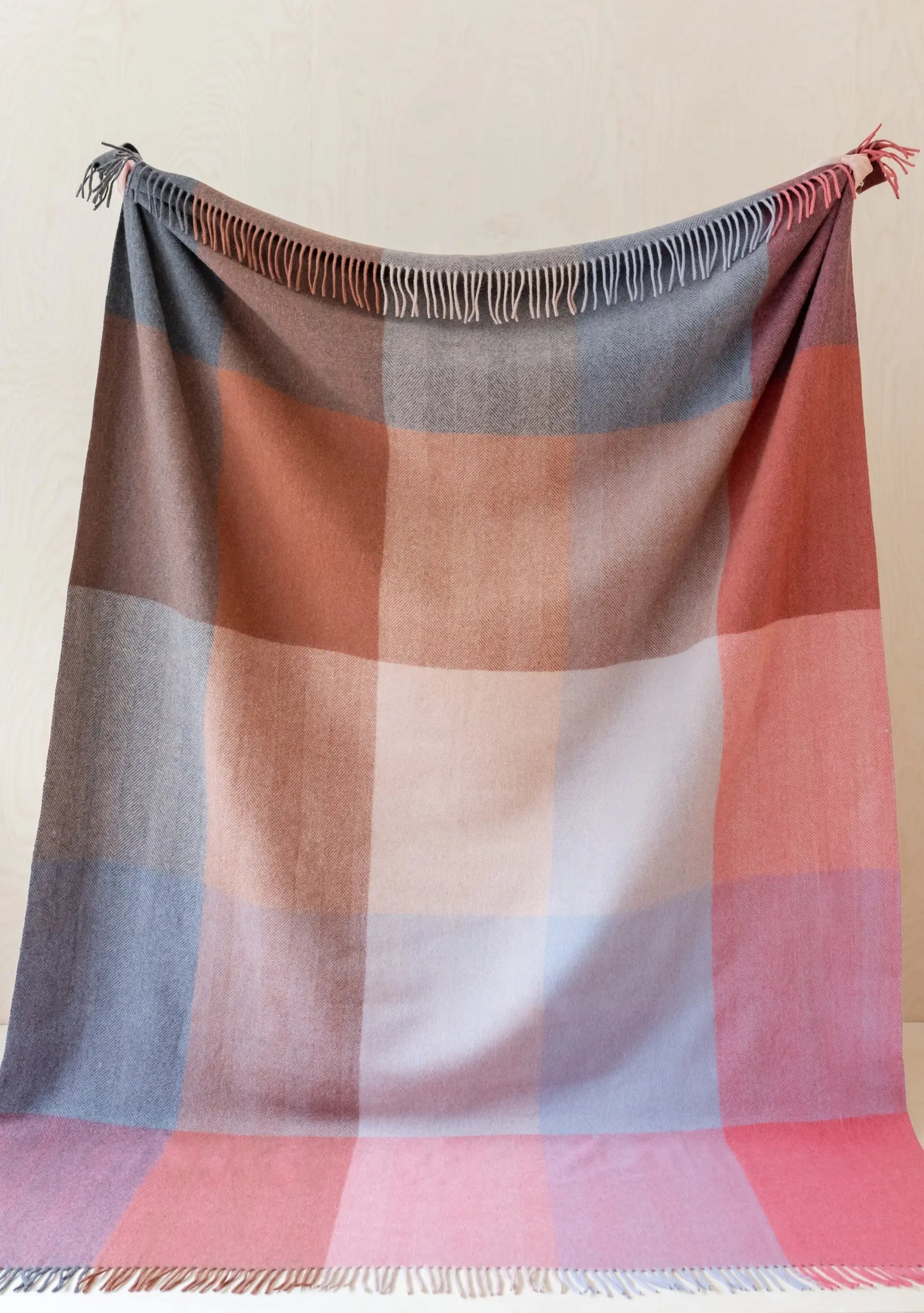 Orange Herringbone Wool Blanket TartanBlanketCo