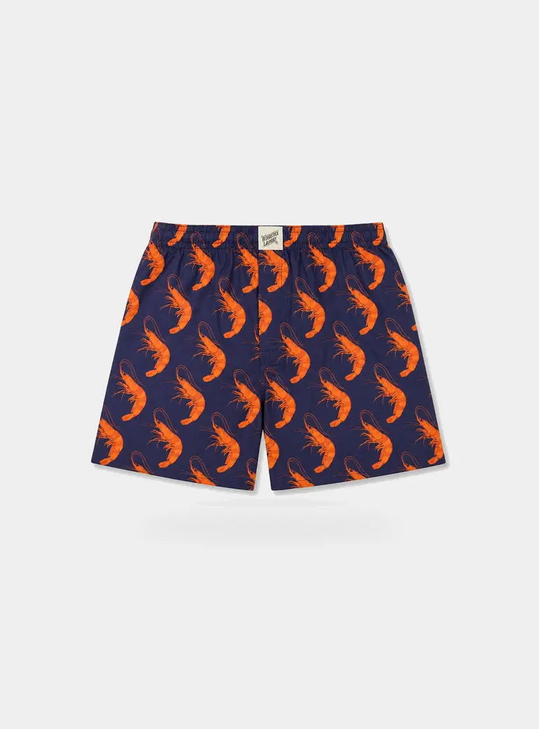 Orange Ibiza Prawns Mens Boxer Shorts Woodstock Laundry