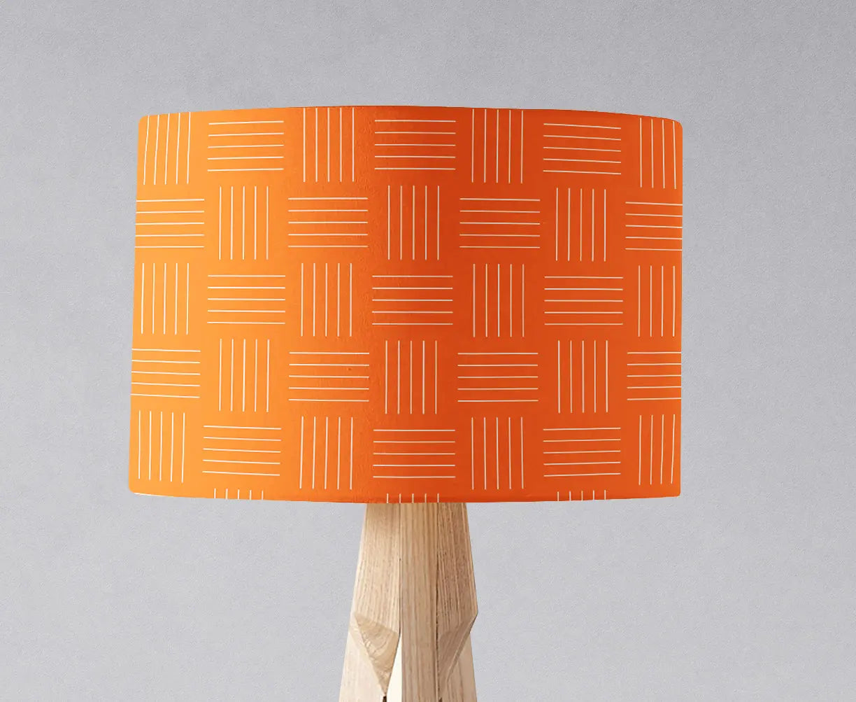 Orange Lines Geometric Contemporary Lampshade, Ceiling or Table Lamp Shade Shadow bright