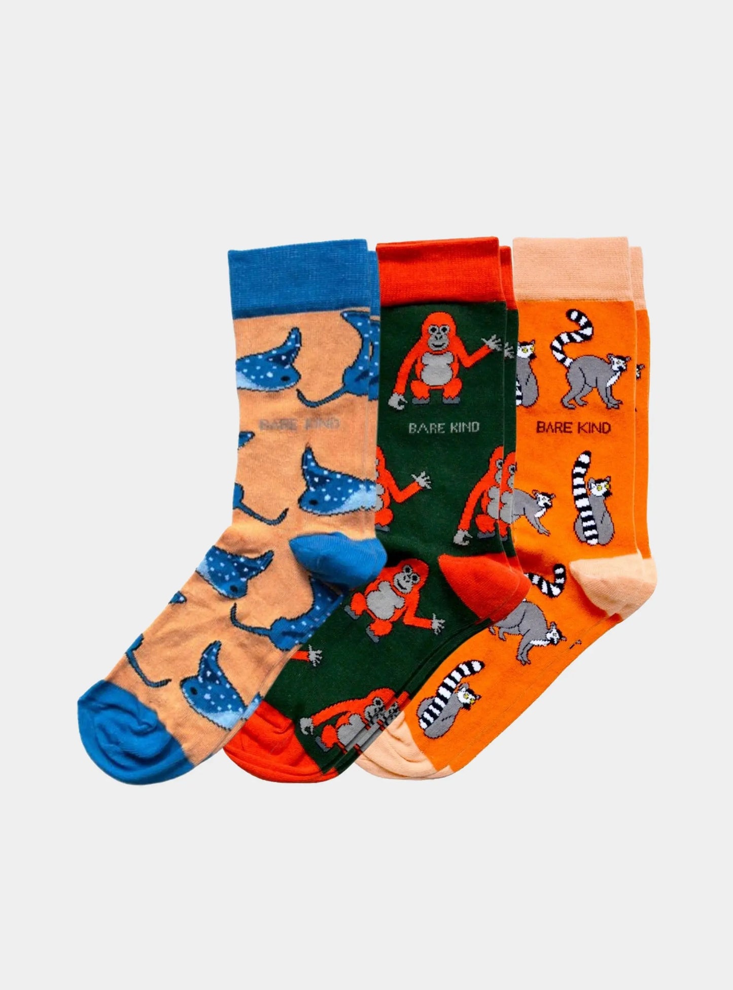 Orange Lover 3 Bamboo Sock Set Bare Kind