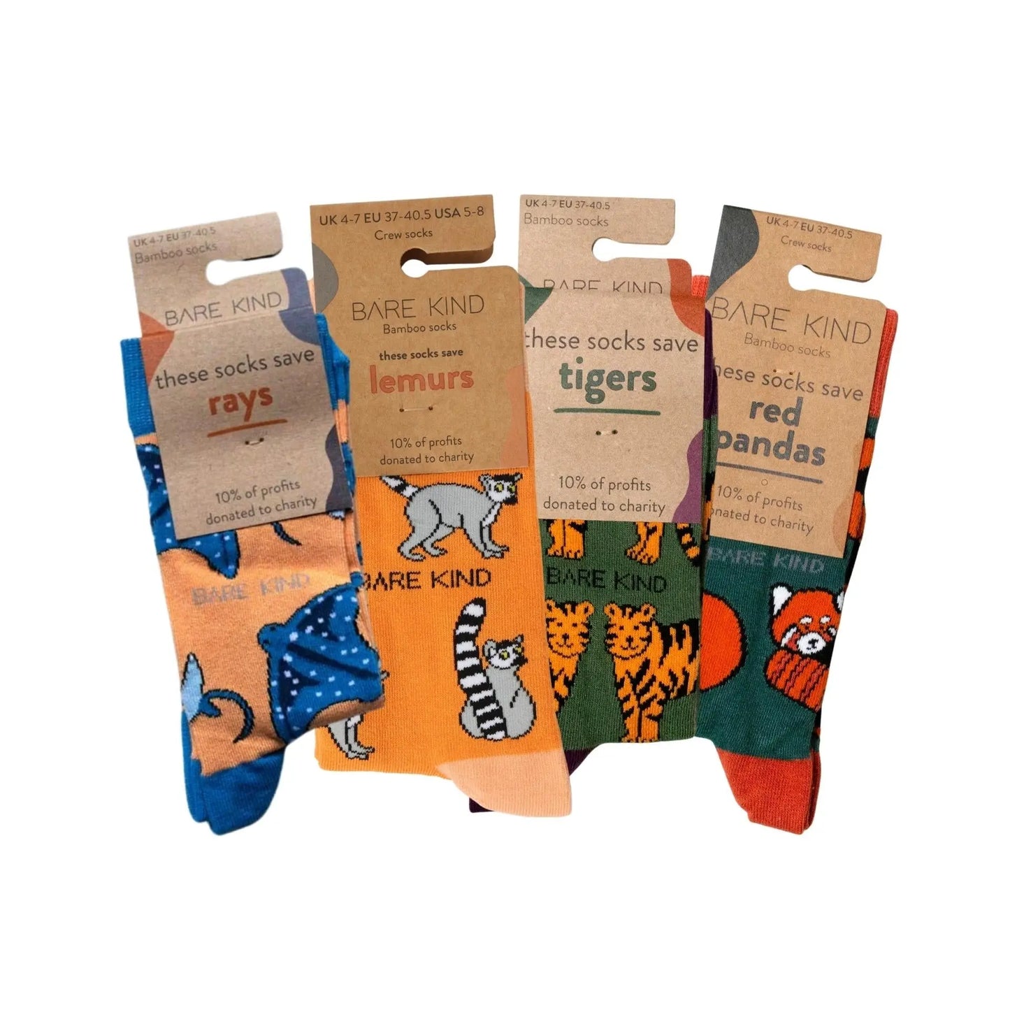 Orange Lover 4 Bamboo Sock Set Bare Kind