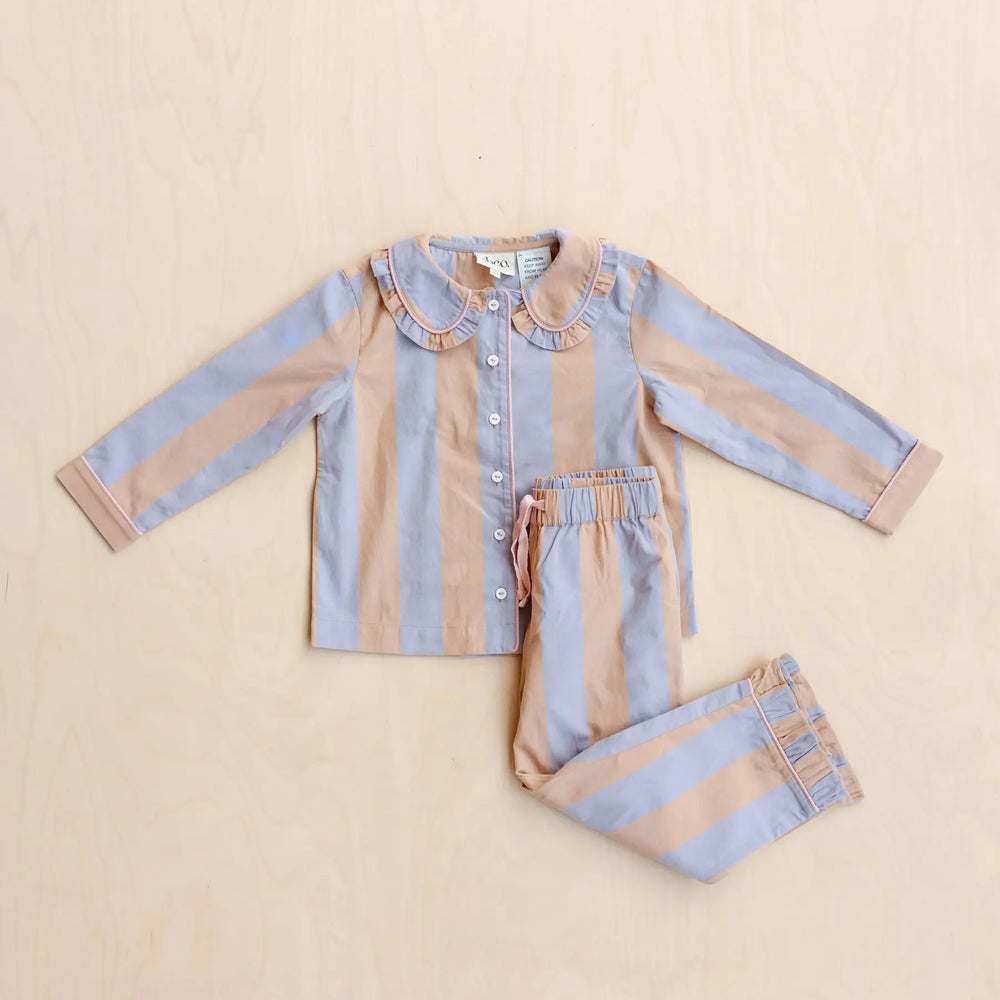 Orange Stripe Cotton Pyjamas TartanBlanketCo