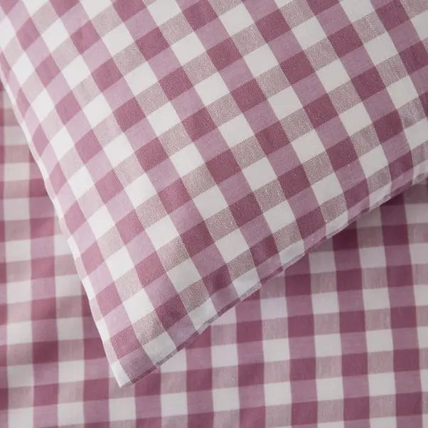 Orchid Portloe Woven Gingham Duvet Cover & Pillowcase Set Dunelm