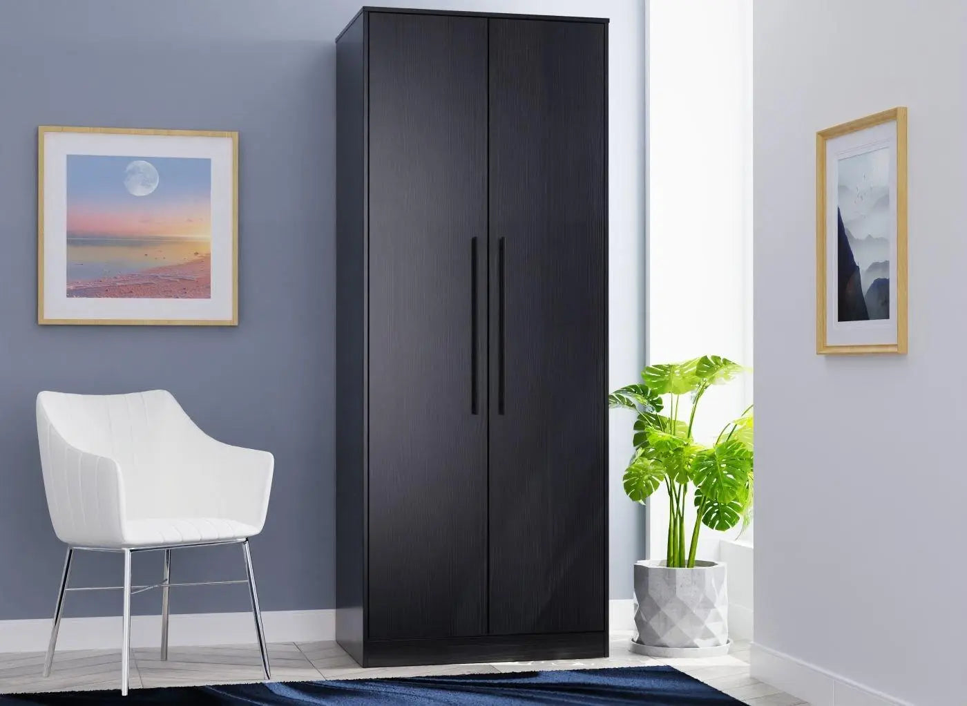 Oregon 2-Door Wardrobe - Black Dreams