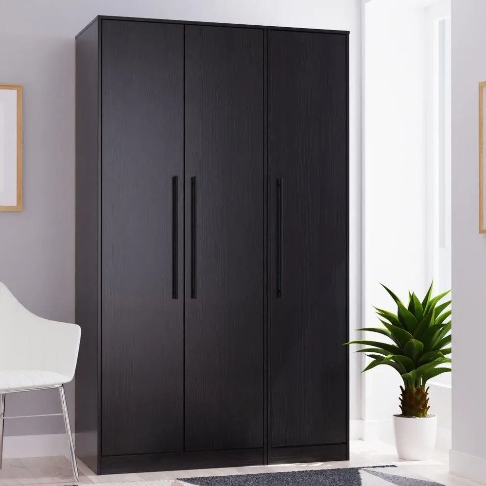 Oregon 3-Door Wardrobe - Black Dreams