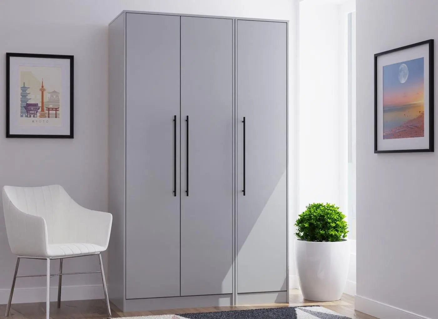 Oregon 3-Door Wardrobe - Grey Dreams