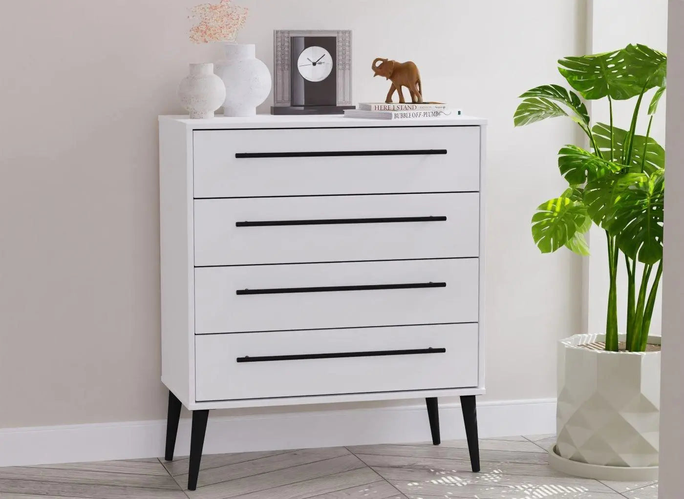 Oregon 4-Drawer Chest - White Dreams