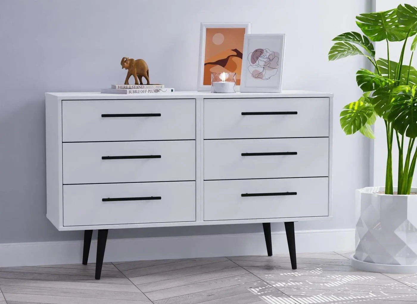 Oregon 6-Drawer Chest - White Dreams