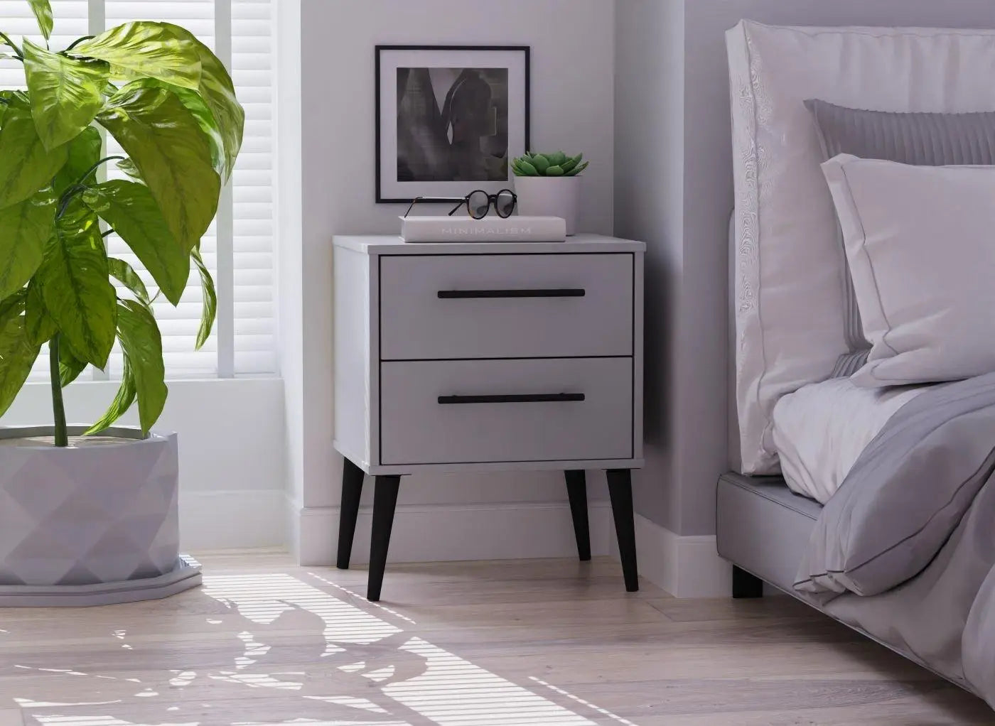 Oregon Bedside Table - Grey Dreams