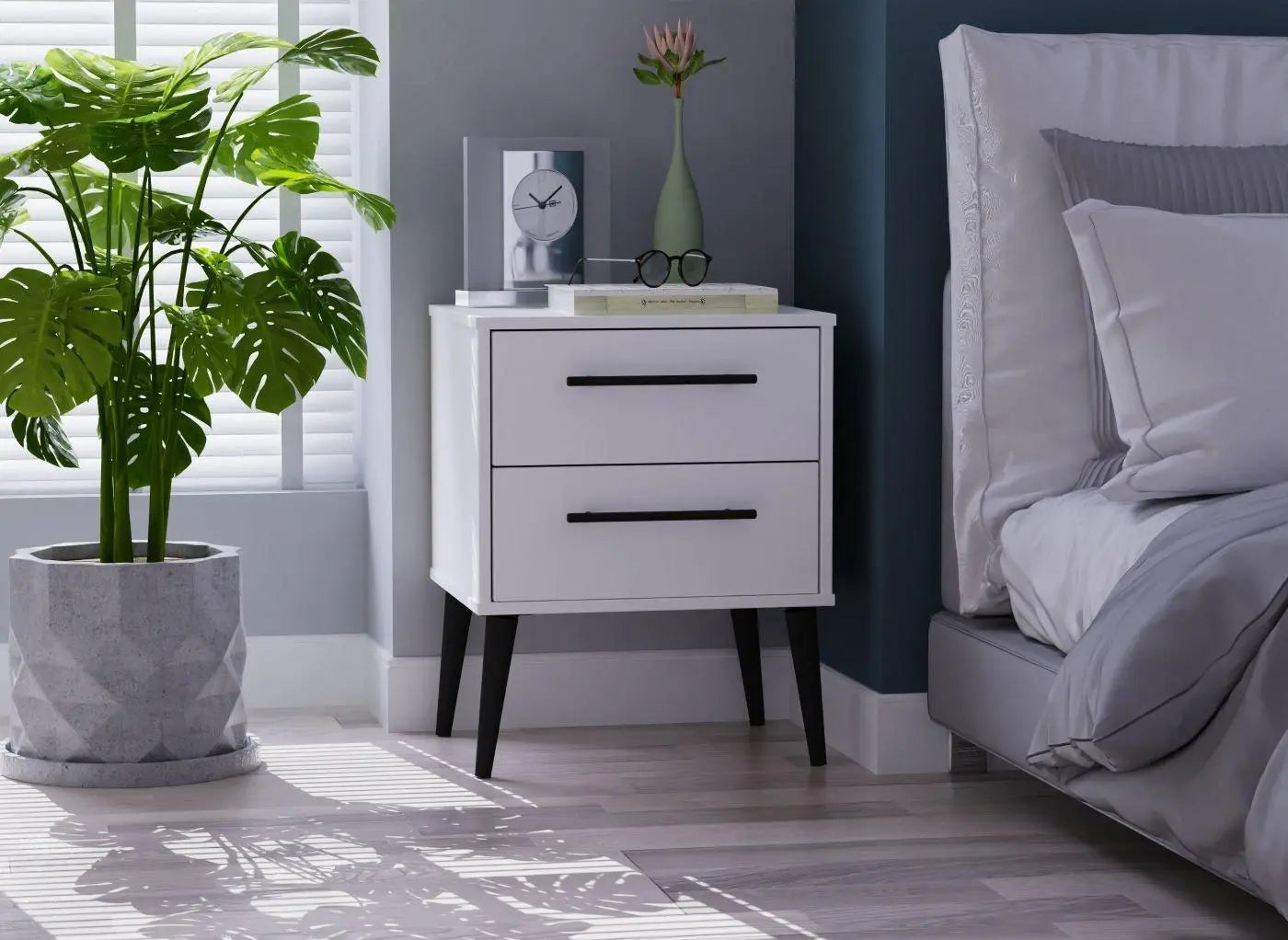 Oregon Bedside Table - White Dreams