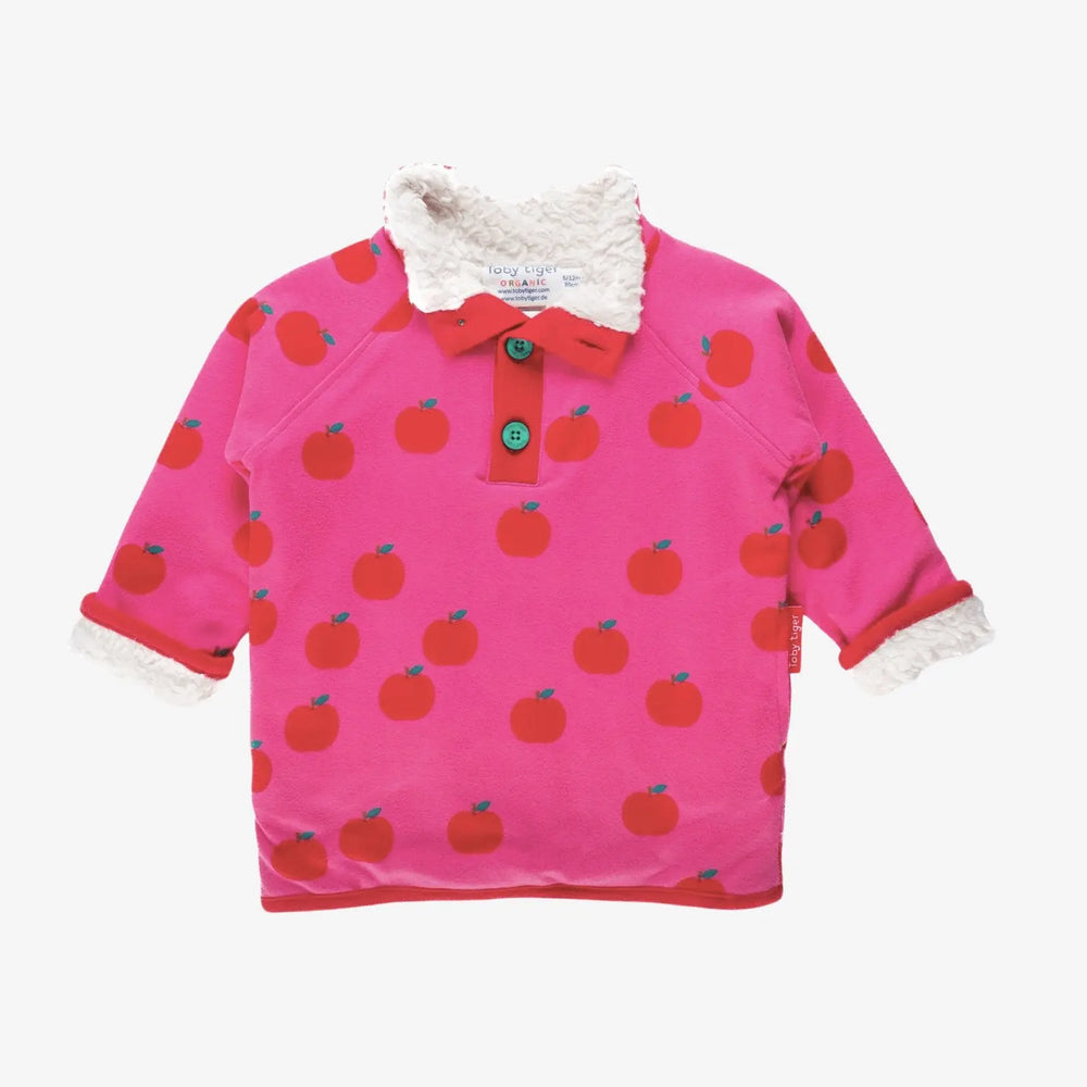 Organic Apple Print Fleece Sweatshirt Toby Tiger