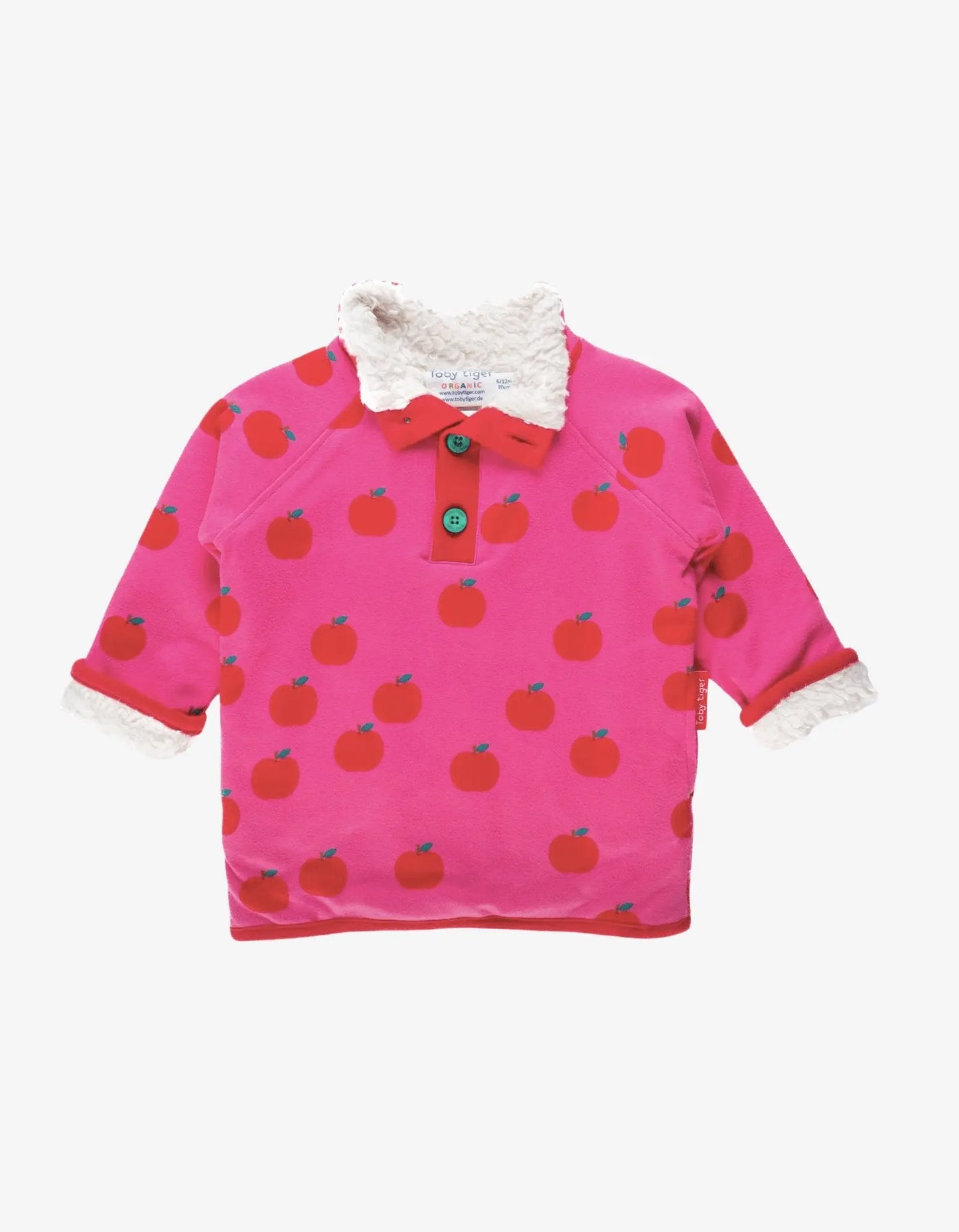 Organic Apple Print Fleece Sweatshirt Toby Tiger