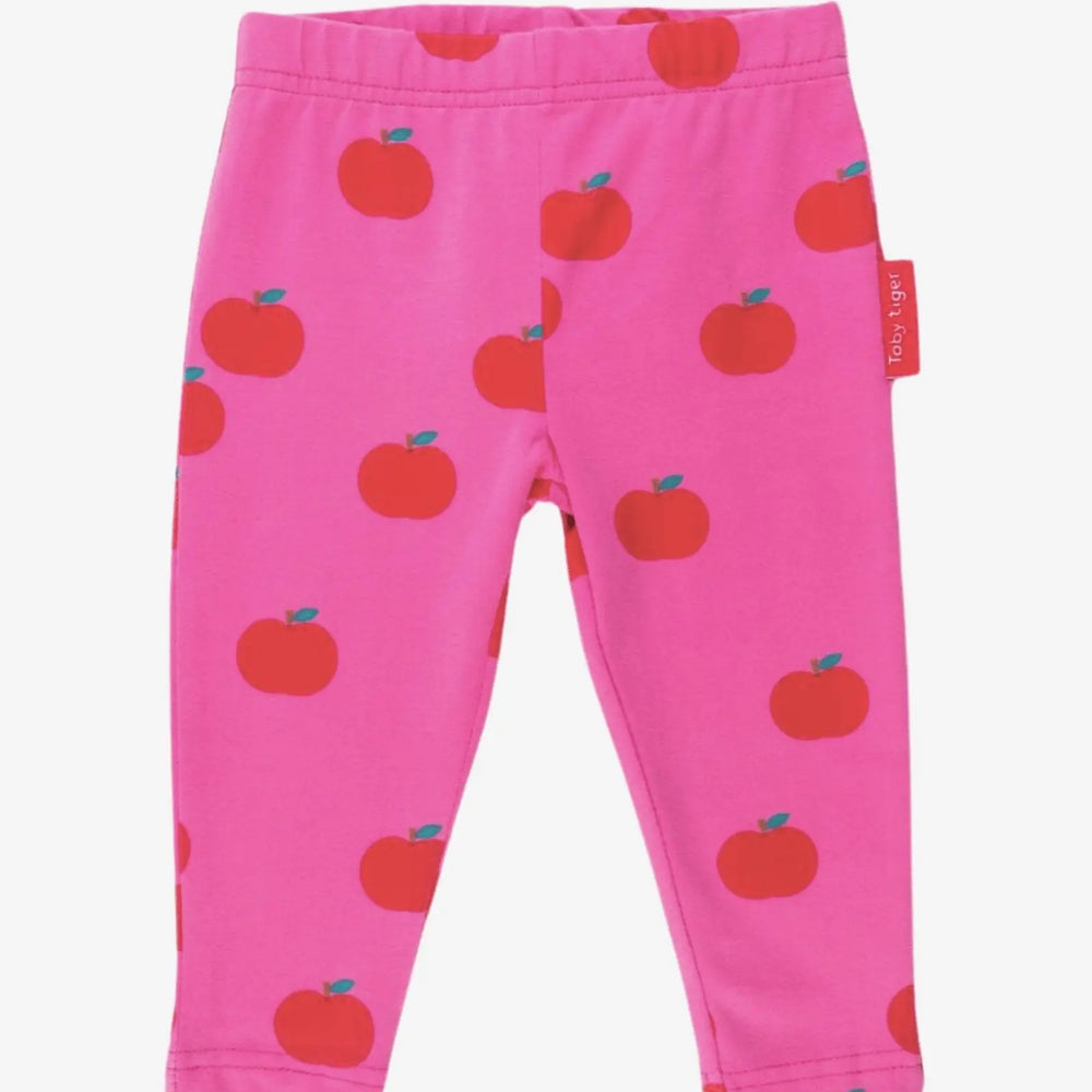 Organic Apple Print Leggings Toby Tiger