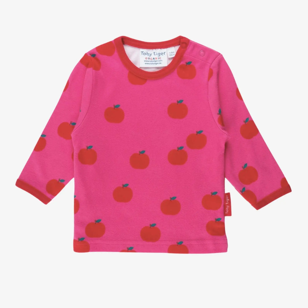 Organic Apple Print Long-Sleeved T-Shirt Toby Tiger