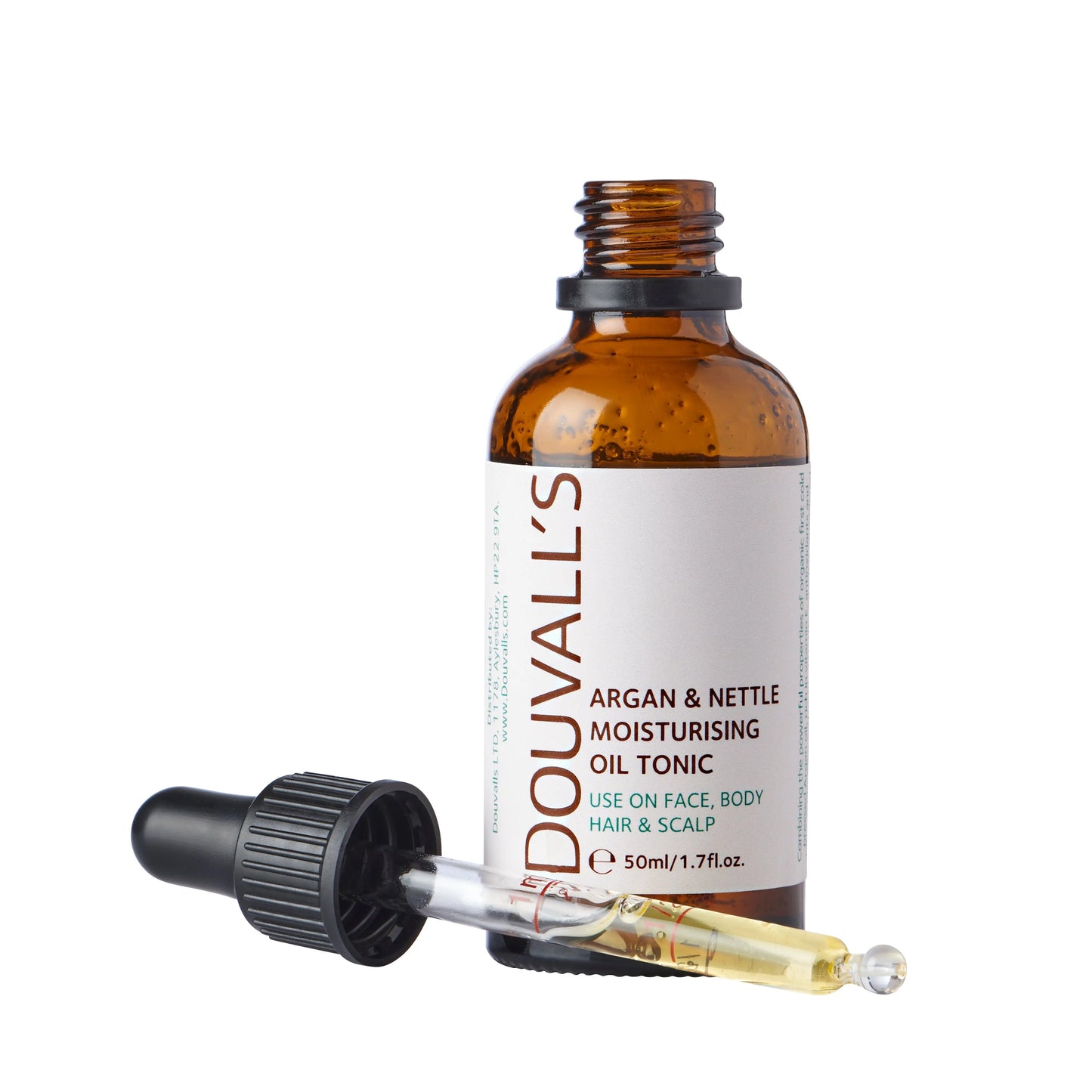 Organic Argan & Nettle Oil 50ml | Organic Powerhouse for Skin, Hair, and Scalp Douvalls Beauty