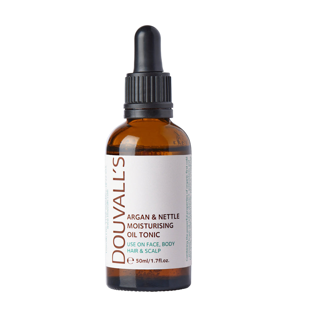 Organic Argan & Nettle Oil 50ml | Organic Powerhouse for Skin, Hair, and Scalp Douvalls Beauty