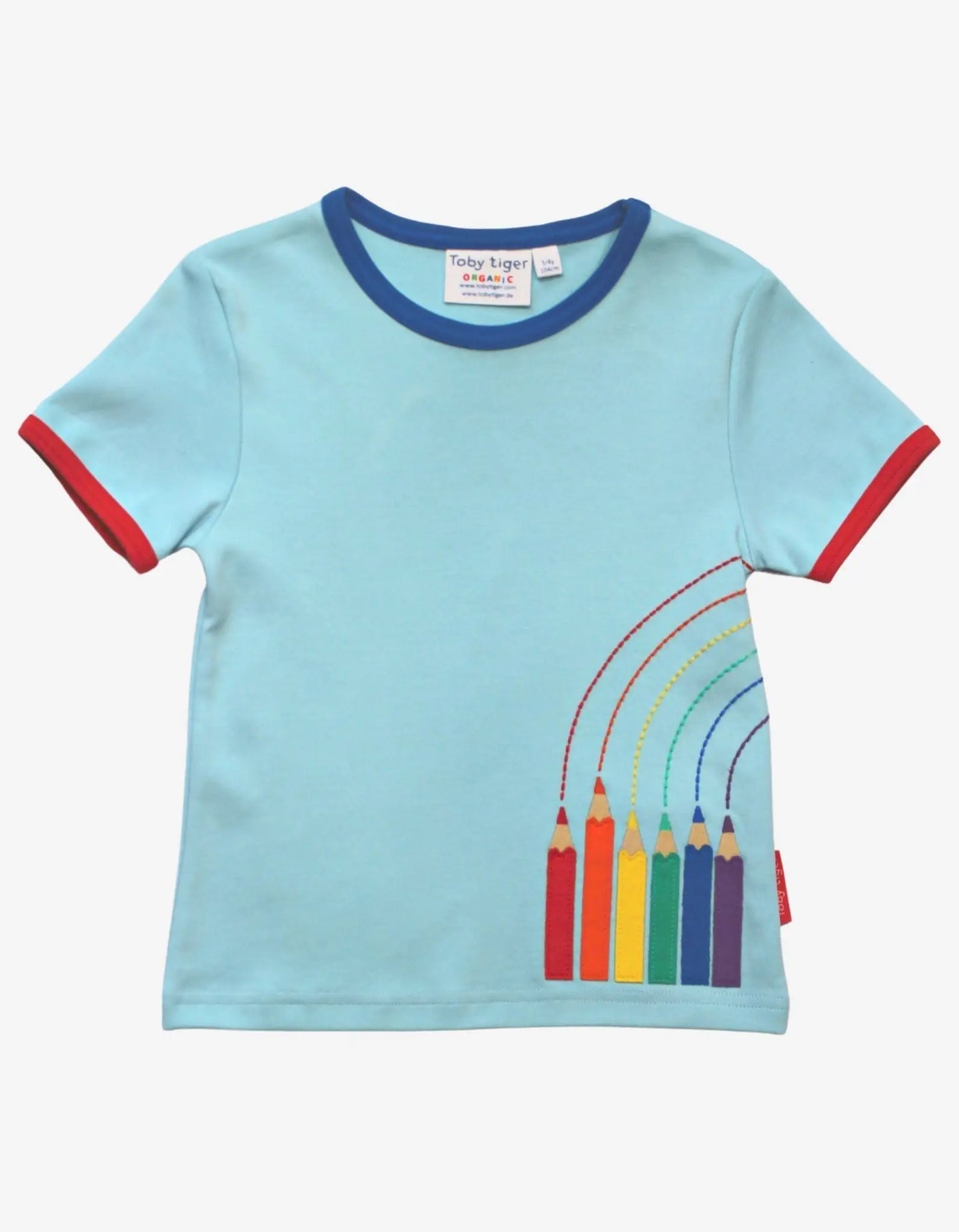 Organic Art Applique Short-Sleeved T-Shirt Toby Tiger
