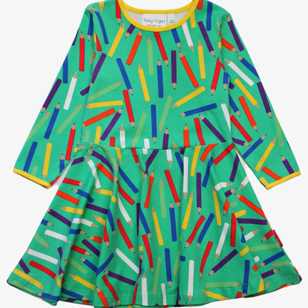 Organic Art Print Skater Dress Toby Tiger