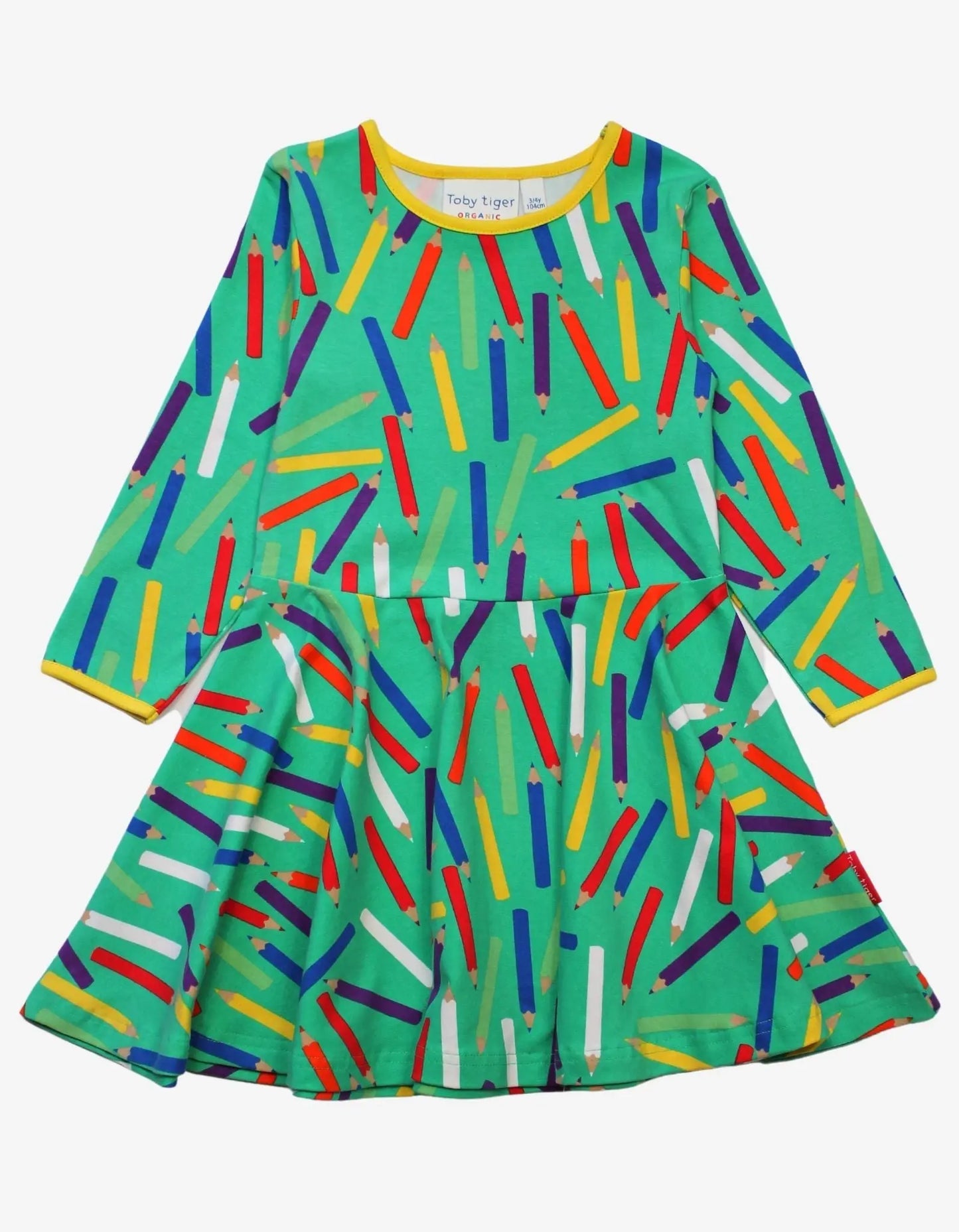Organic Art Print Skater Dress Toby Tiger
