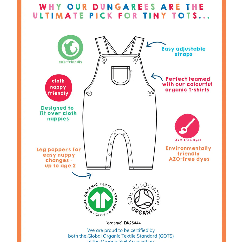 Organic Autumn Print Dungarees Toby Tiger