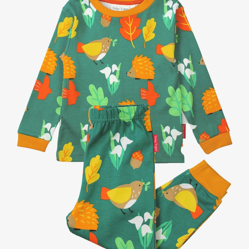 Organic Autumn Print Pyjamas Toby Tiger
