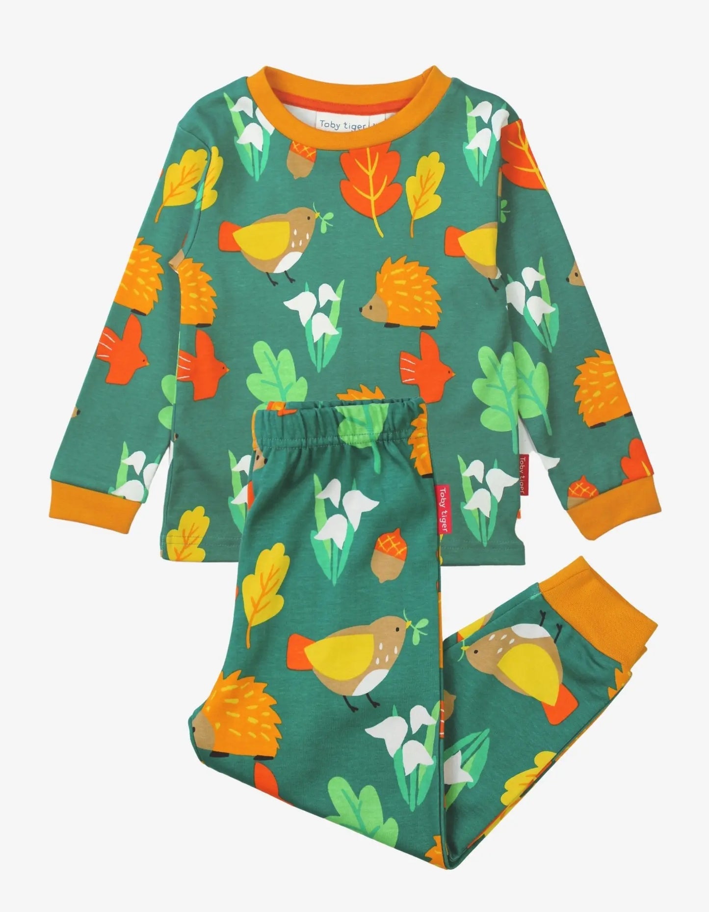 Organic Autumn Print Pyjamas Toby Tiger