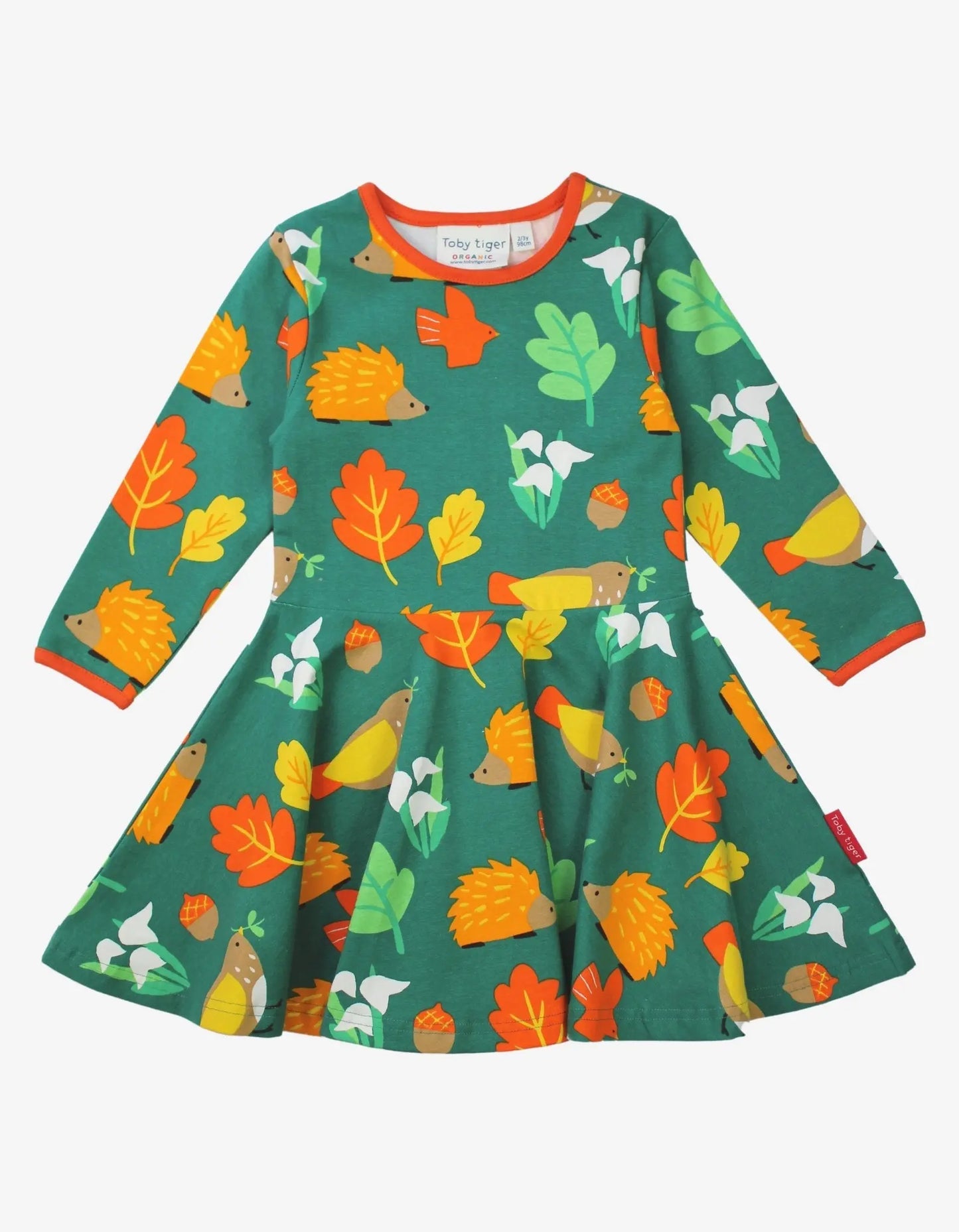 Organic Autumn Print Skater Dress Toby Tiger