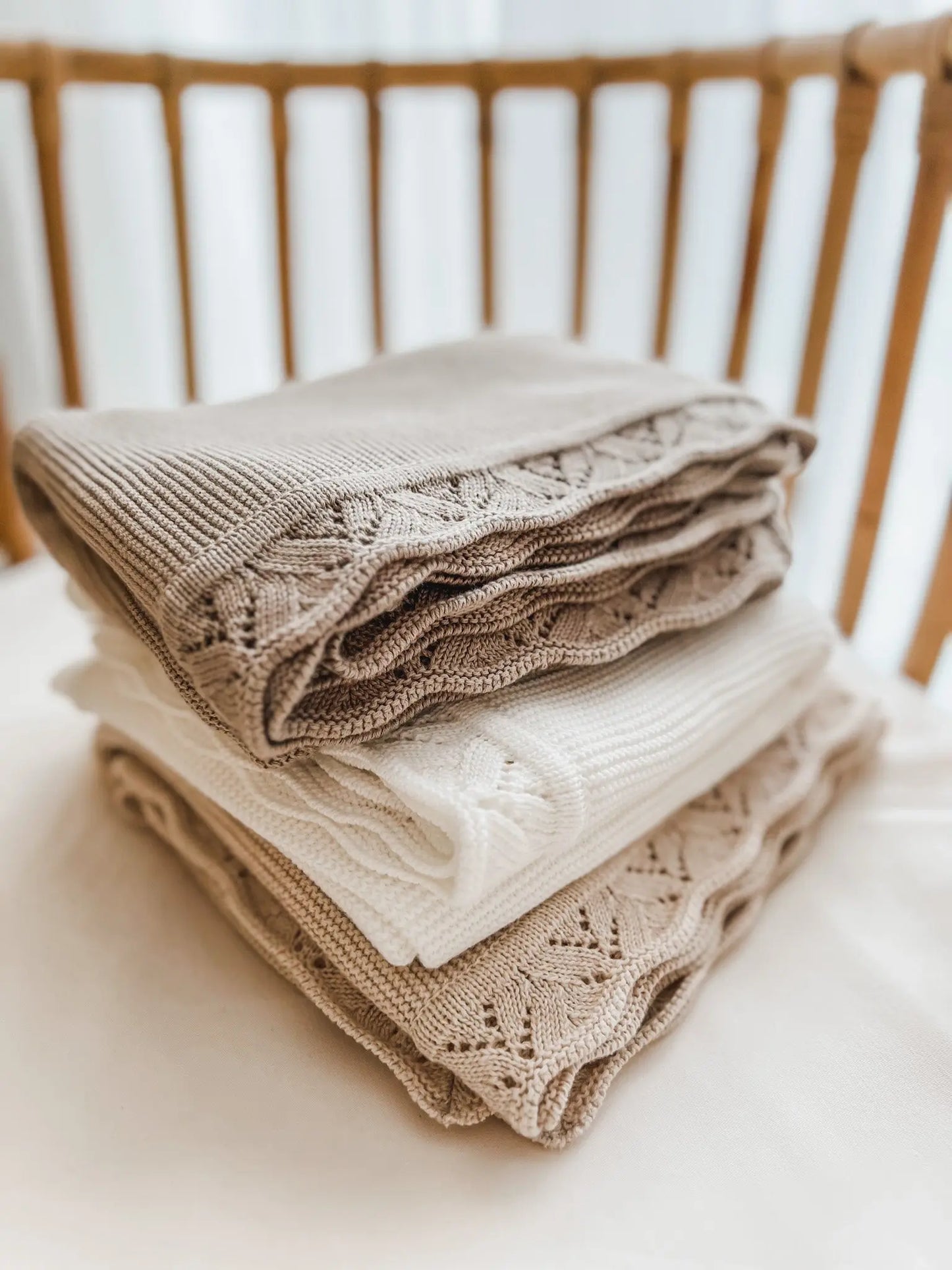 Organic Baby Blanket - Oat - Leaves Edge Norishor