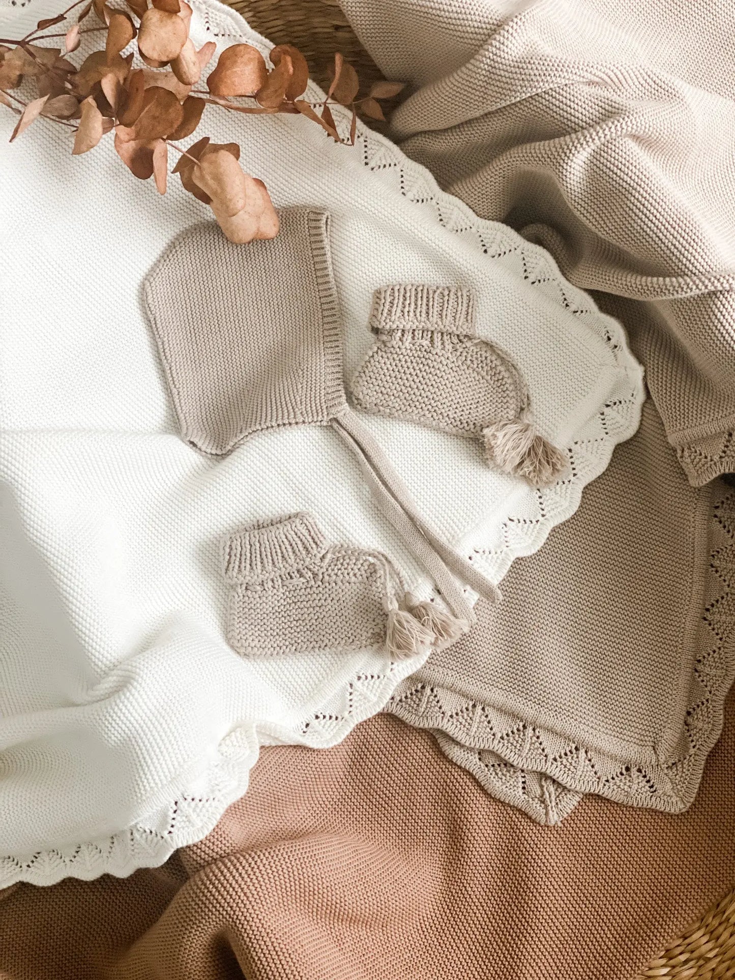 Organic Baby Bonnet & Bootie Set Norishor