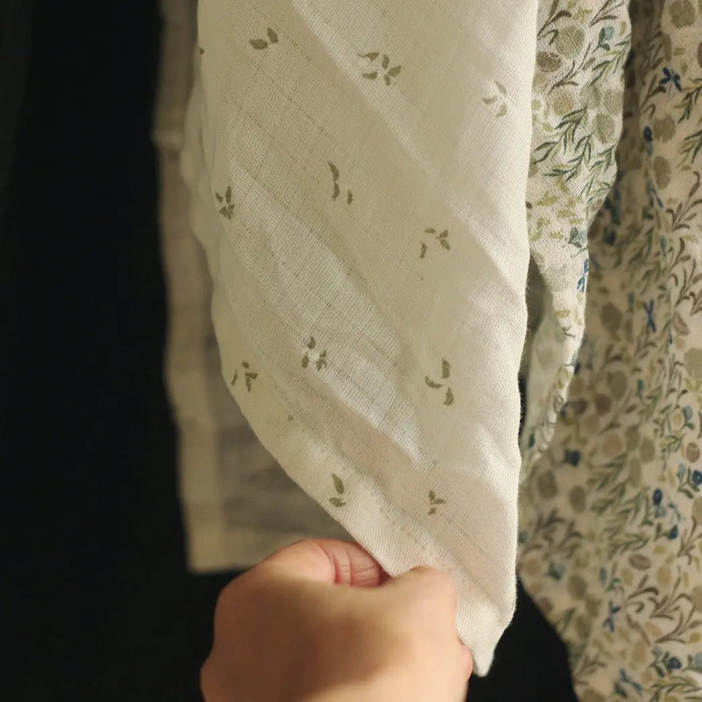 Organic Baby Muslin Swaddle - Nettle Scatter Avery Row