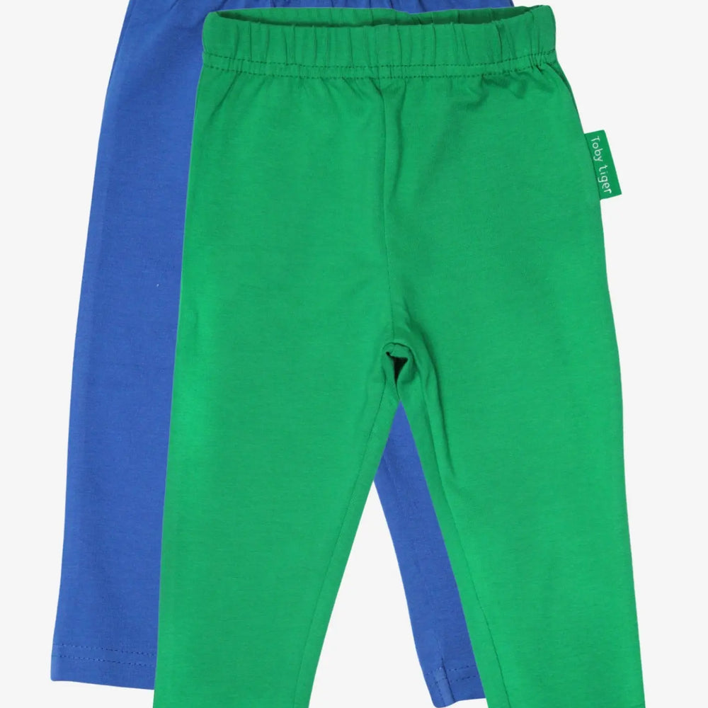 Organic Basic Leggings Bundle - Blue & Green Toby Tiger