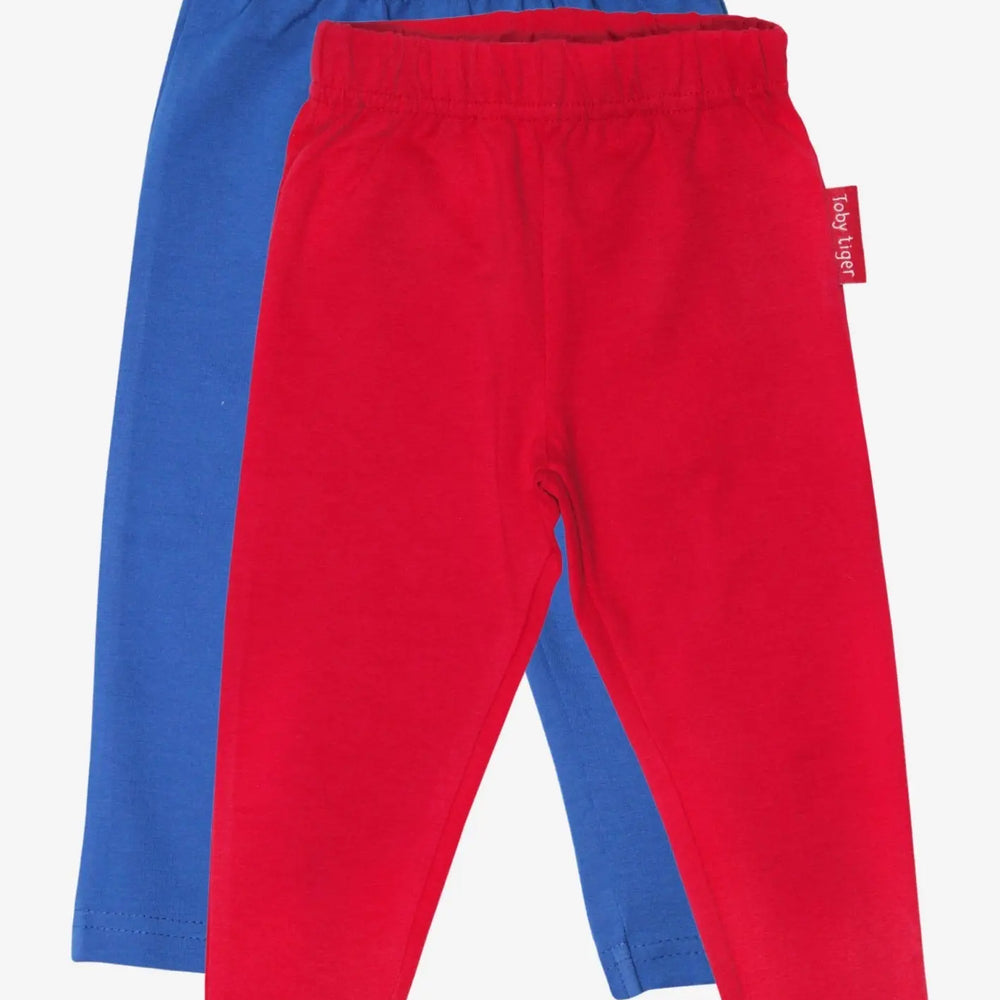 Organic Basic Leggings Bundle - Blue & Red Toby Tiger