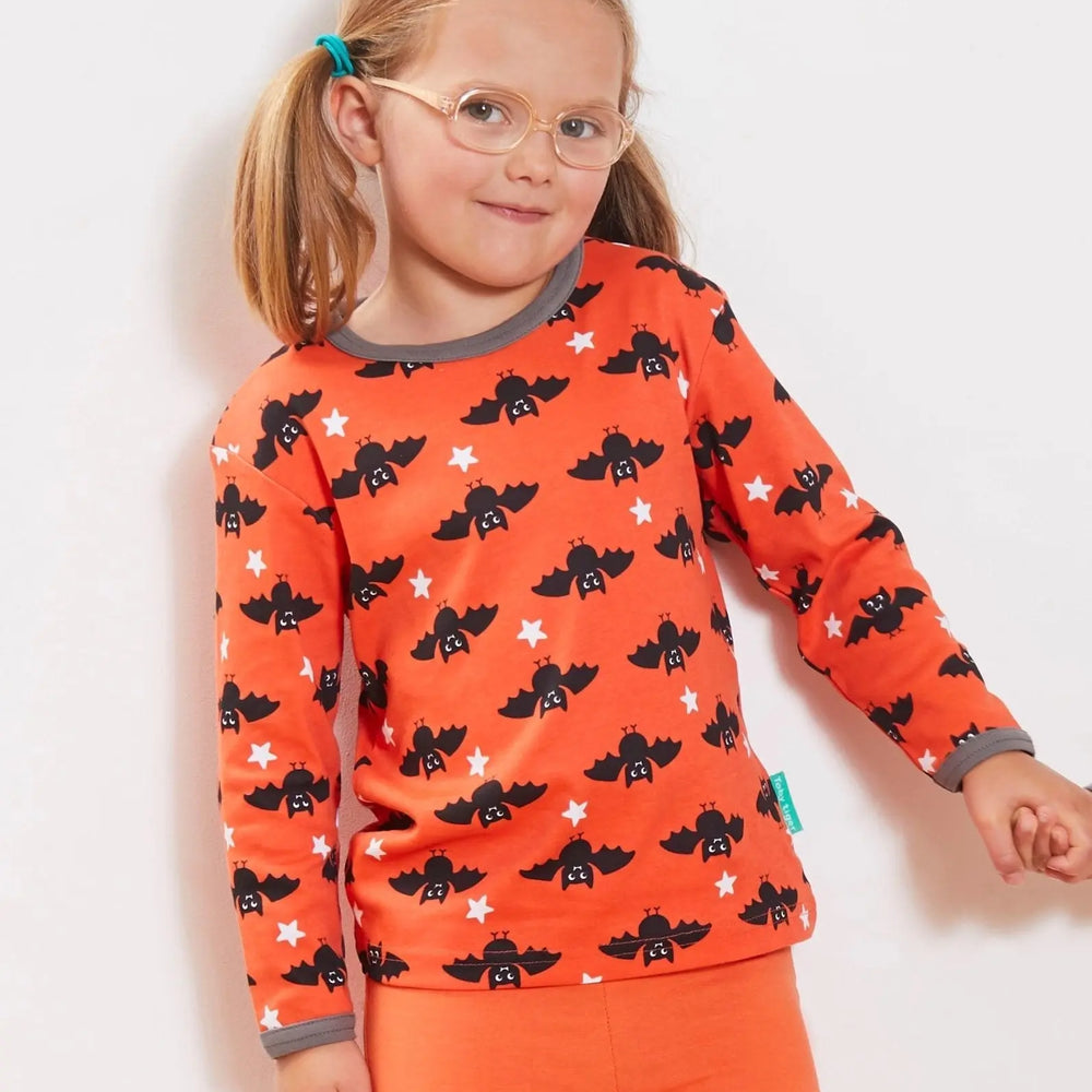 Organic Bat Print Long-Sleeved T-Shirt Toby Tiger