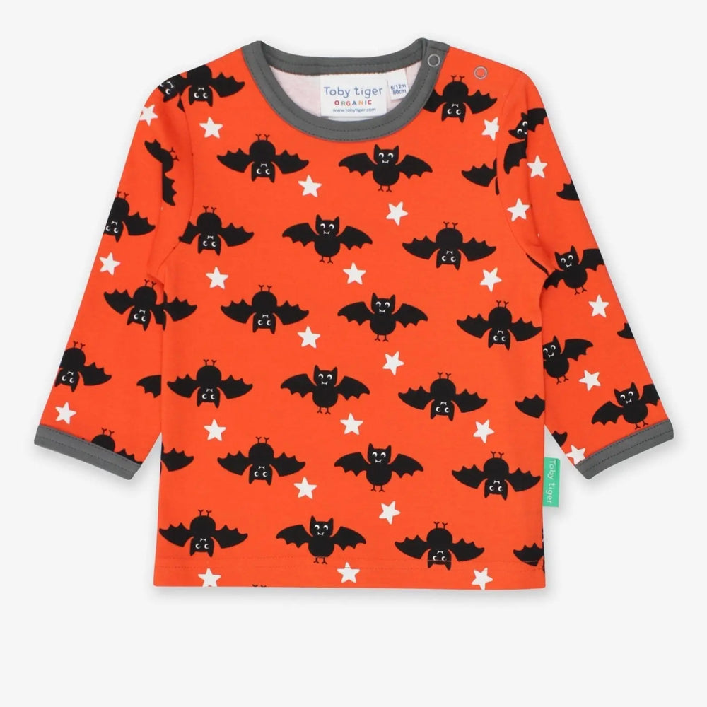 Organic Bat Print Long-Sleeved T-Shirt Toby Tiger