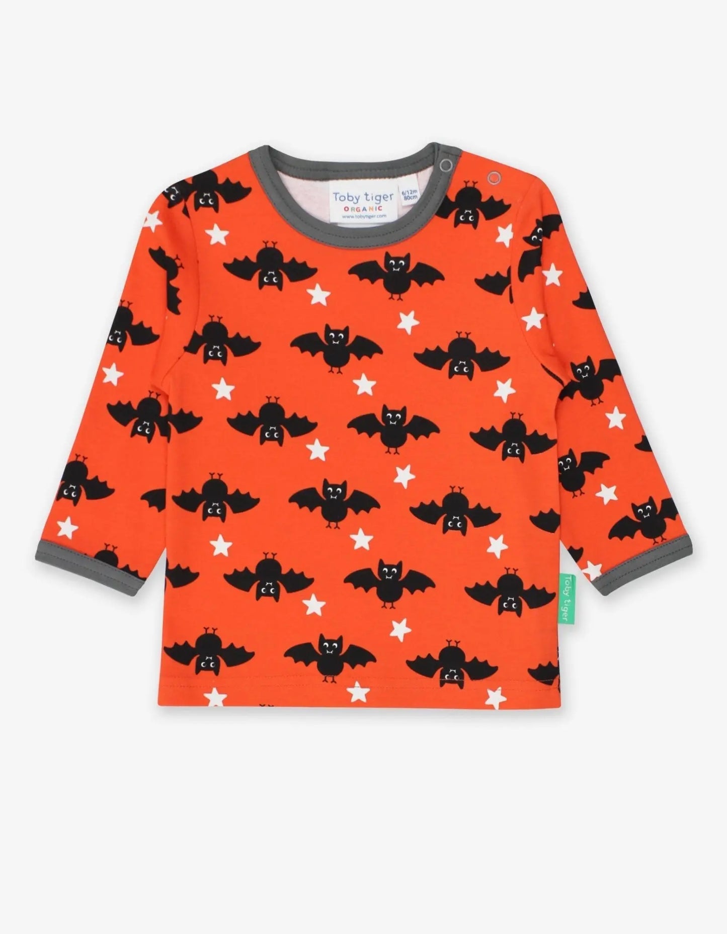 Organic Bat Print Long-Sleeved T-Shirt Toby Tiger