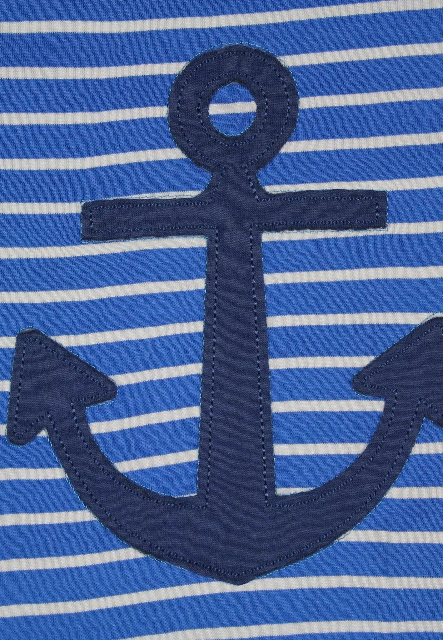 Organic Blue Anchor Applique Short-Sleeved T-Shirt Toby Tiger