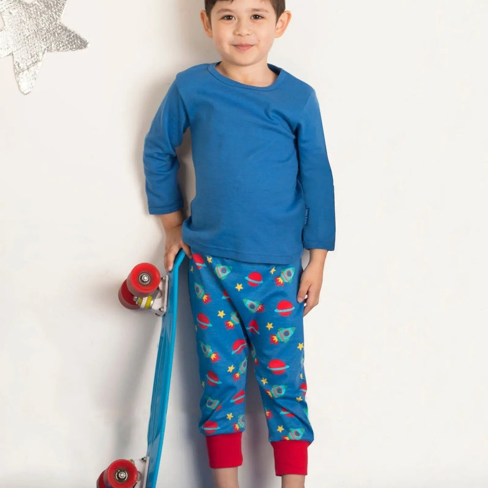 Organic Blue Basic Long-Sleeved T-Shirt Toby Tiger