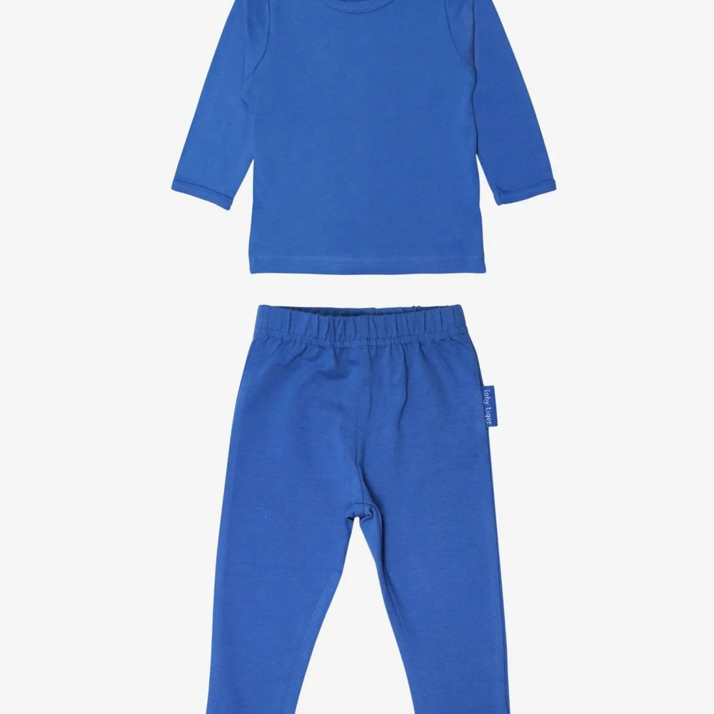 Organic Blue Basic Long-Sleeved T-Shirt & Leggings Bundle Toby Tiger