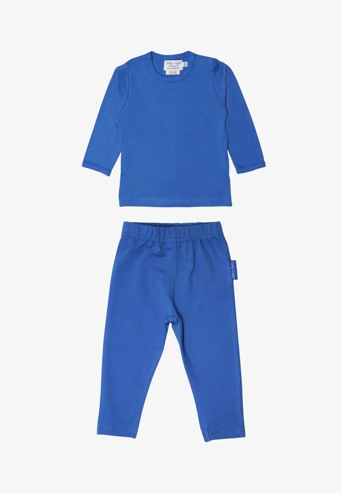 Organic Blue Basic Long-Sleeved T-Shirt & Leggings Bundle Toby Tiger