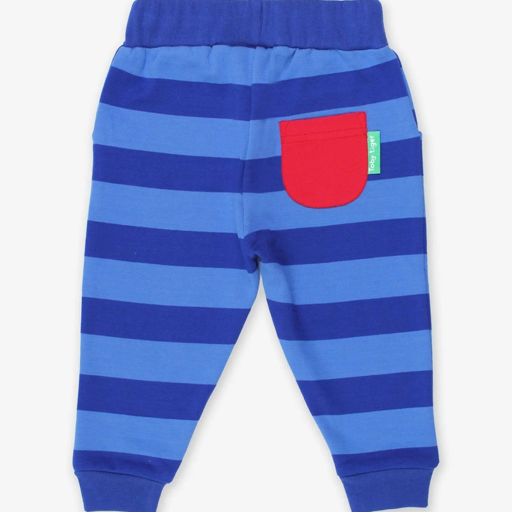 Organic Blue Blue Striped Joggers Toby Tiger