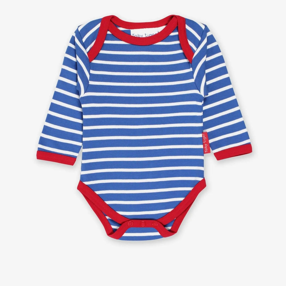 Organic Blue Breton Bodysuit Toby Tiger