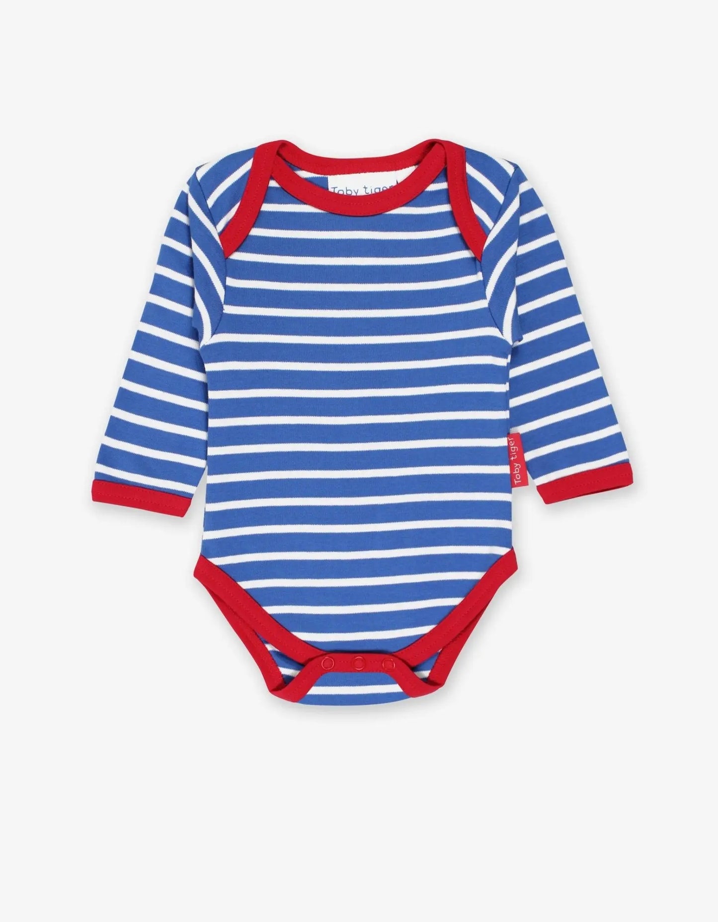 Organic Blue Breton Bodysuit Toby Tiger