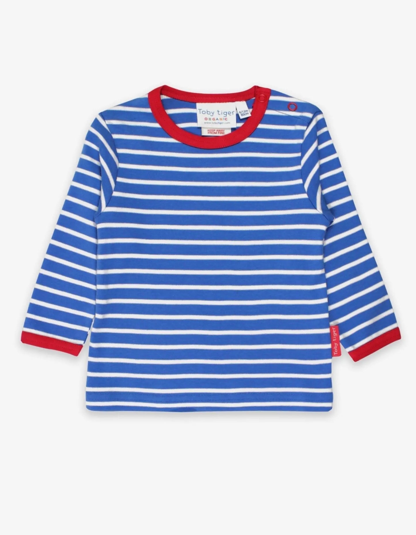 Organic Blue Breton Long-Sleeved T-Shirt Toby Tiger