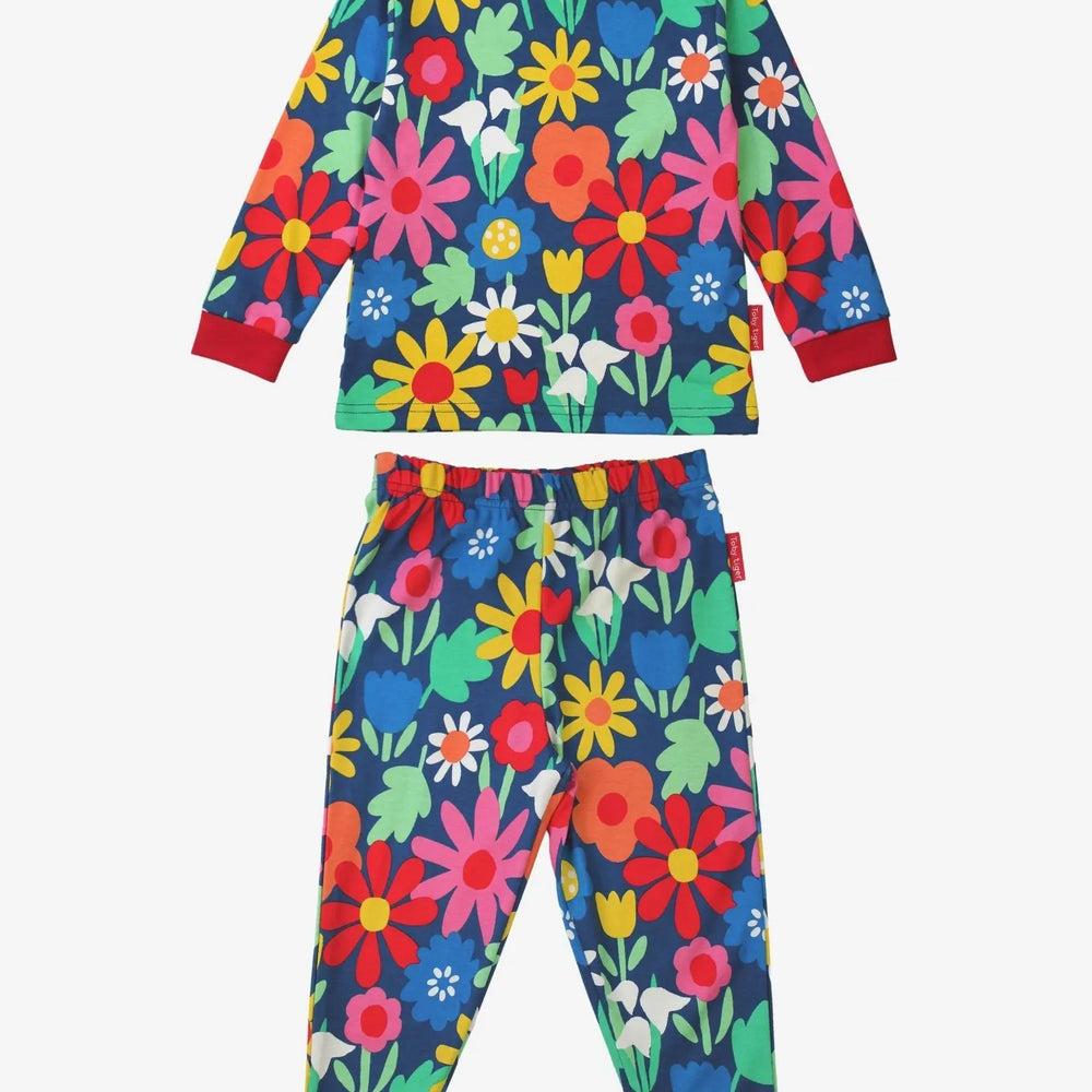 Organic Bold Floral Print Pyjamas Toby Tiger