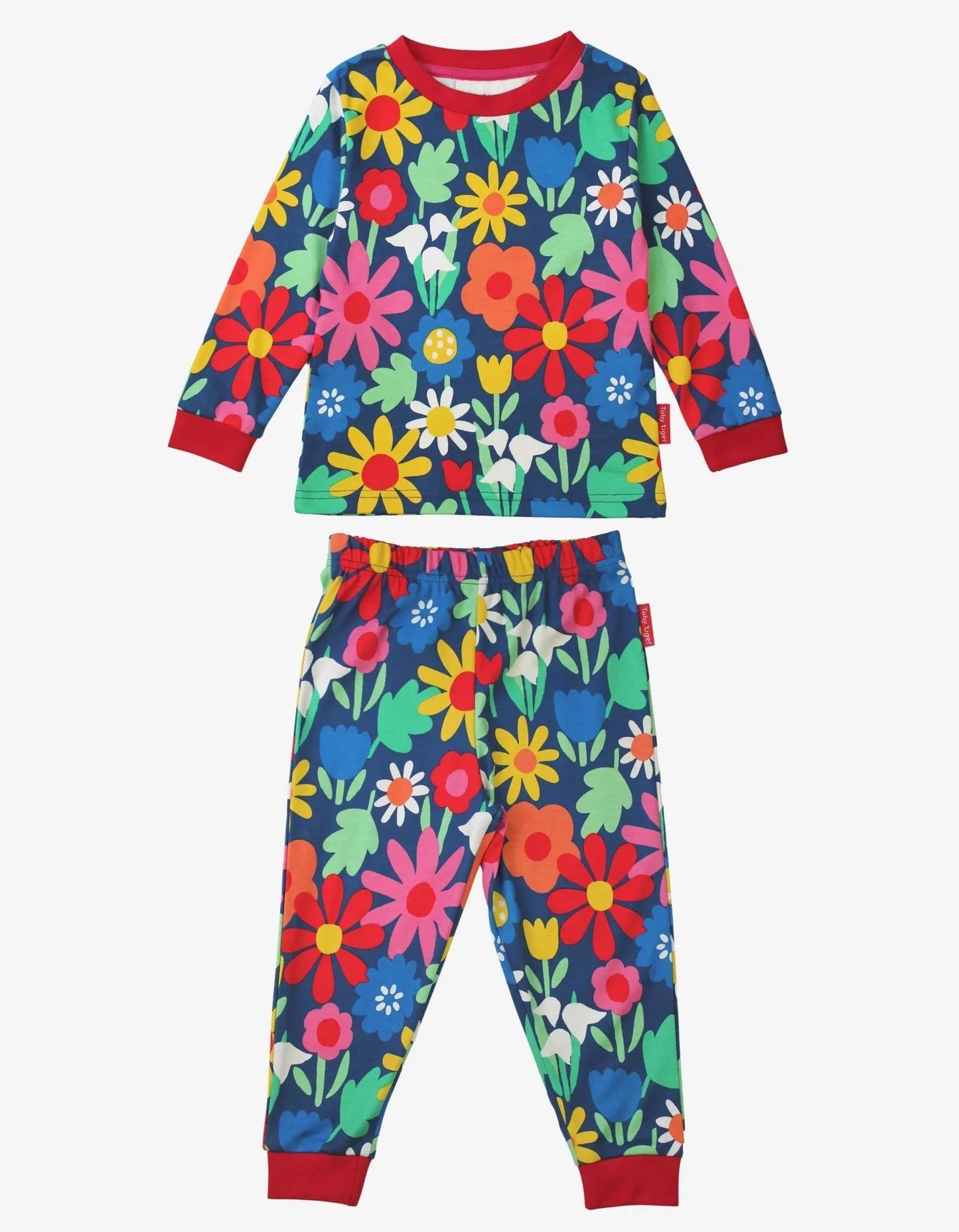 Organic Bold Floral Print Pyjamas Toby Tiger