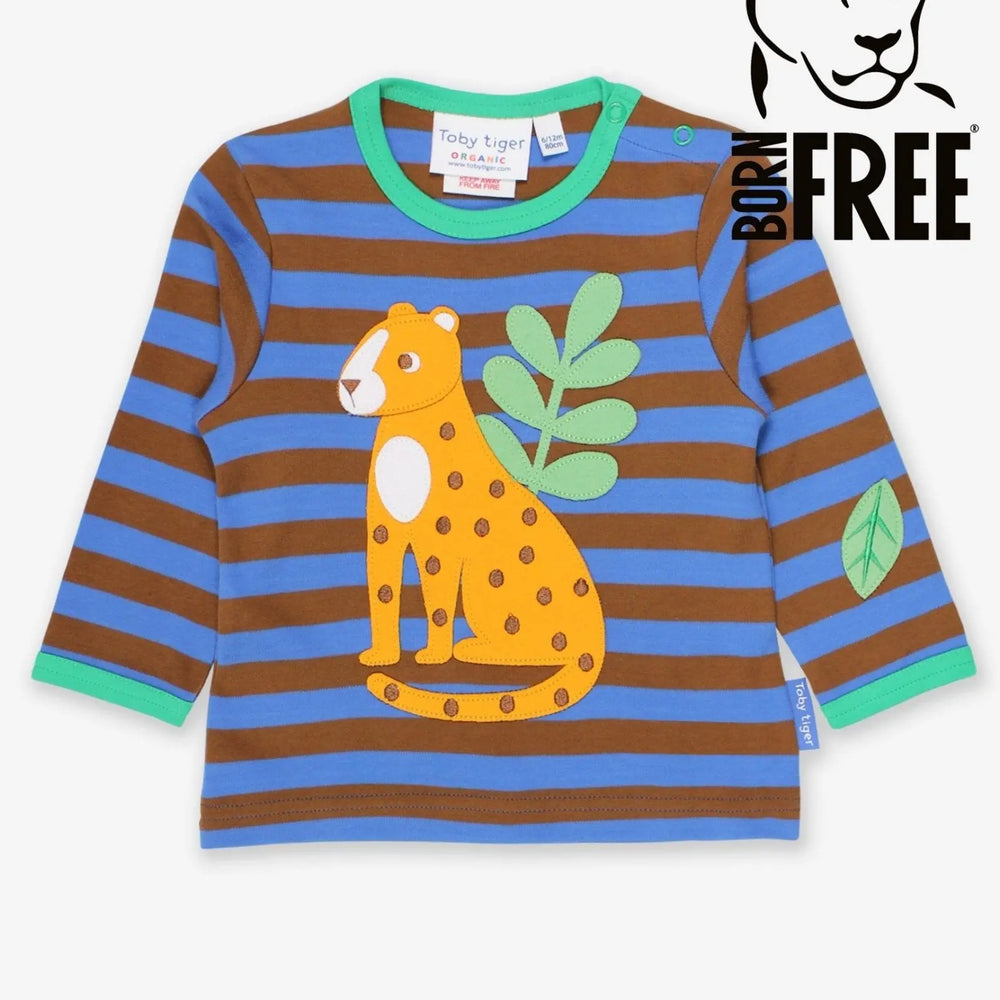 Organic Born Free Leopard Applique Long-Sleeved T-Shirt Toby Tiger