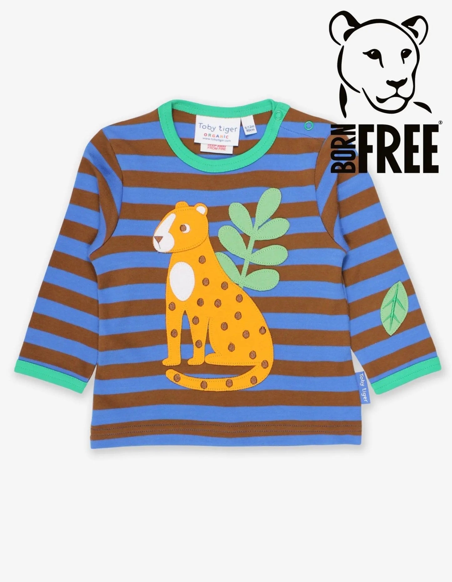 Organic Born Free Leopard Applique Long-Sleeved T-Shirt Toby Tiger