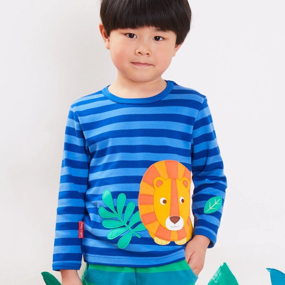 Organic Born Free Lion Applique Long-Sleeved T-Shirt Toby Tiger