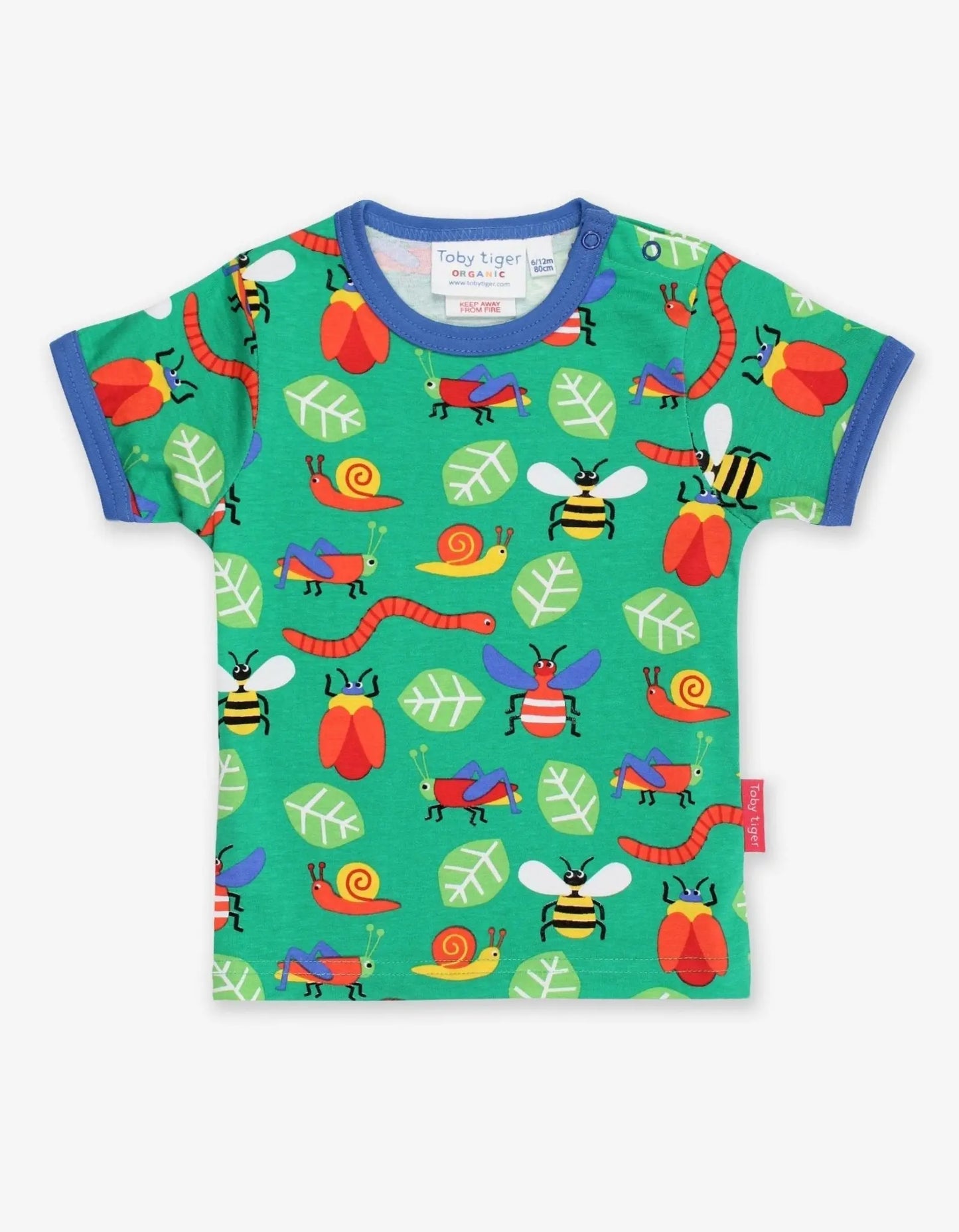 Organic Bug Print Short-Sleeved T-Shirt Toby Tiger